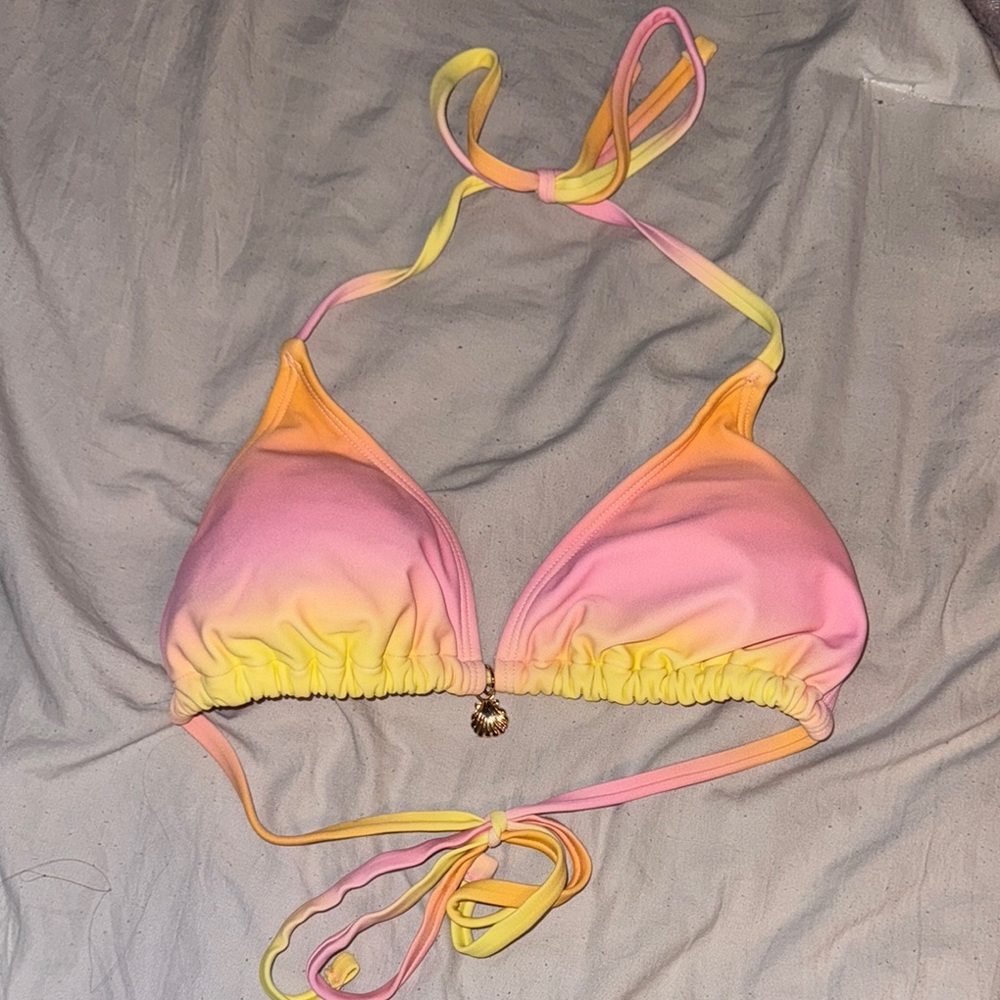 Wild Fable Pink and Yellow Bikini Top